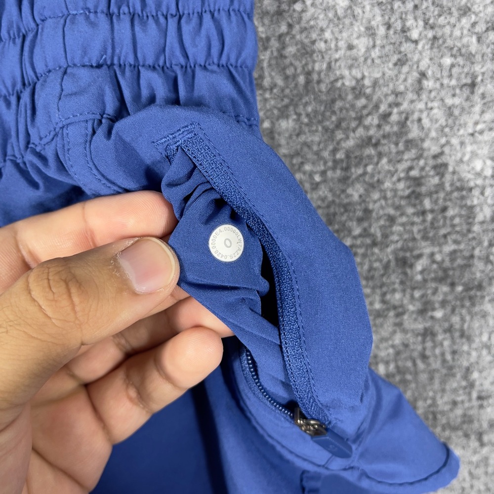 Lululemon Track That HR Lined Short 3 Women Size 0 Blue Smocked Waist W7AZ2S - Picture 3 of 6